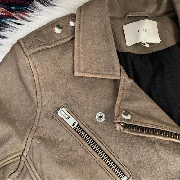 IRO Tara leather biker Moto jacket sz M motorcycle - Picture 3 of 14